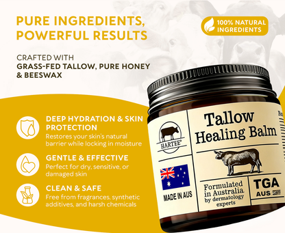 HARTEE® Tallow Healing Balm🐄（GMP Facility • TGA-Registered • Dermatologist Tested👨‍⚕️）Soothe eczema, psoriasis & rosacea—without steroids.🐄