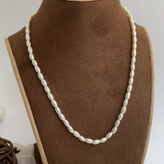 One Layer Rice Pearl Neckpiece